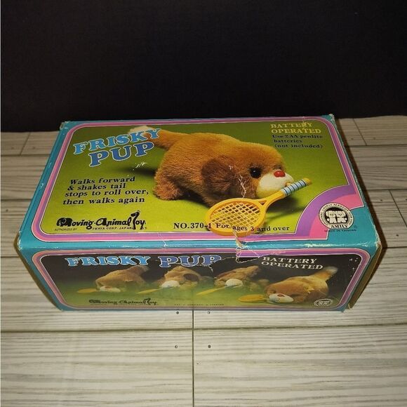 Amily Frisky Pup Vintage Battery Operated Kids Toy Moving Animal Company In Box - Picture 10 of 10